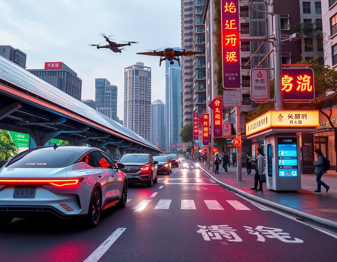 未来街头无人车示意图