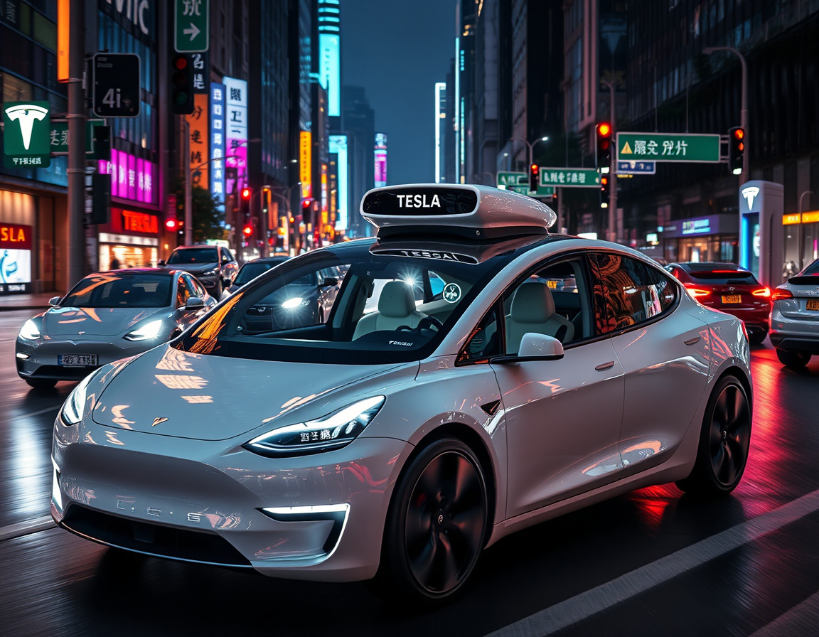 特斯拉Robotaxi智能驾驶系统示意图
