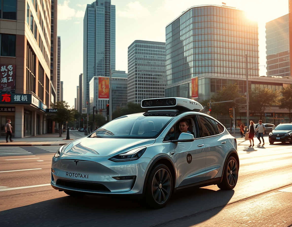 Tesla Robotaxi on Austin streets
