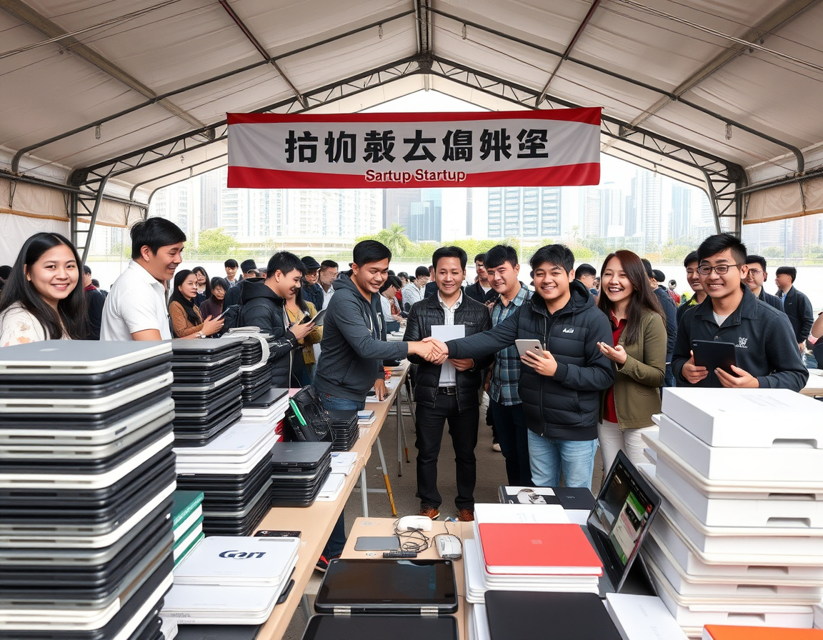 首批创业设备发放现场