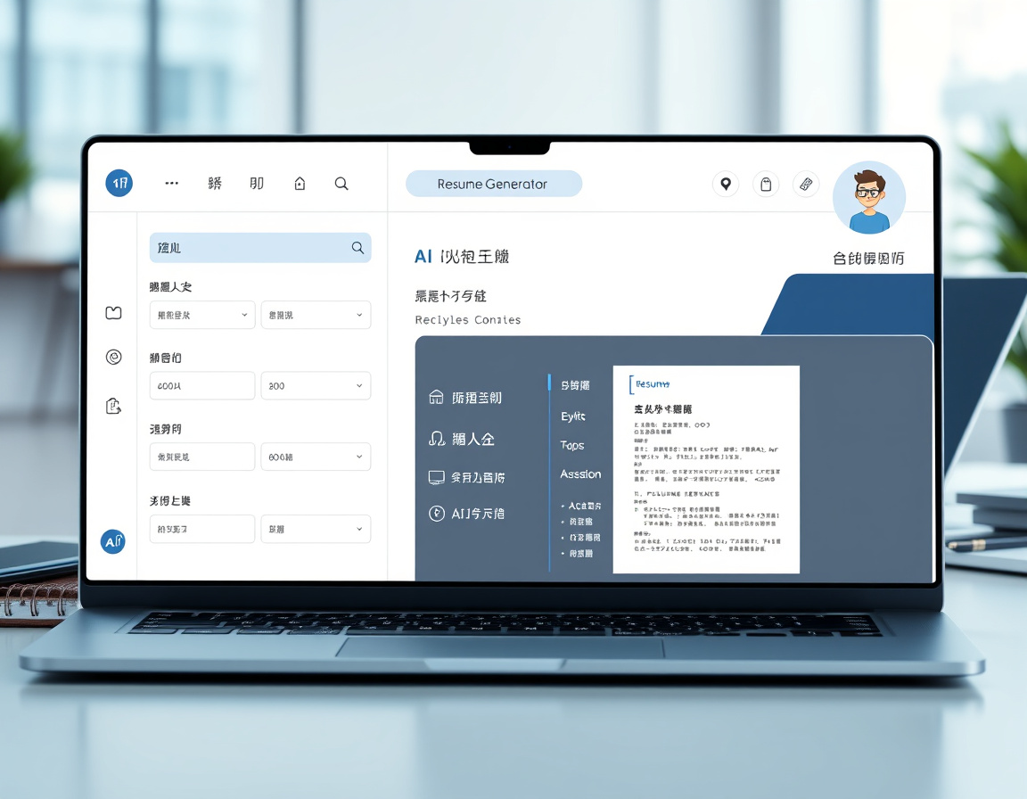 AI简历生成器界面示意图