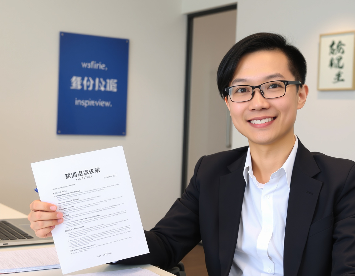 面试求职者积极准备姿态
