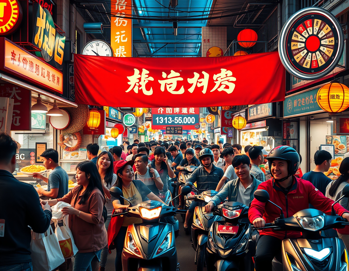 美团免单大促现场