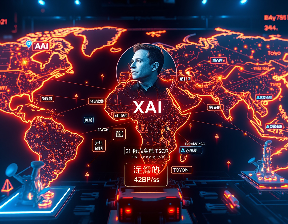 马斯克旗下xAI人工智能全球布局示意图