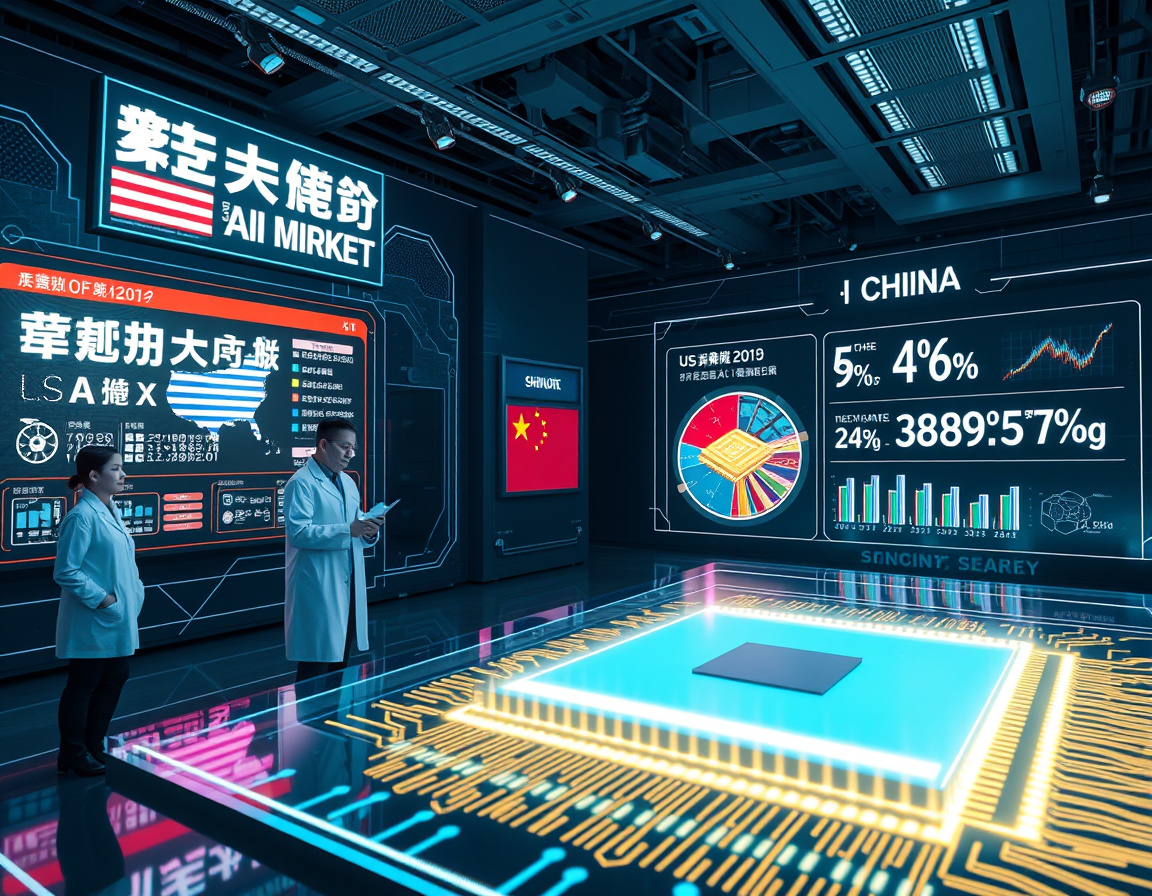 中美AI芯片市场竞争格局示意