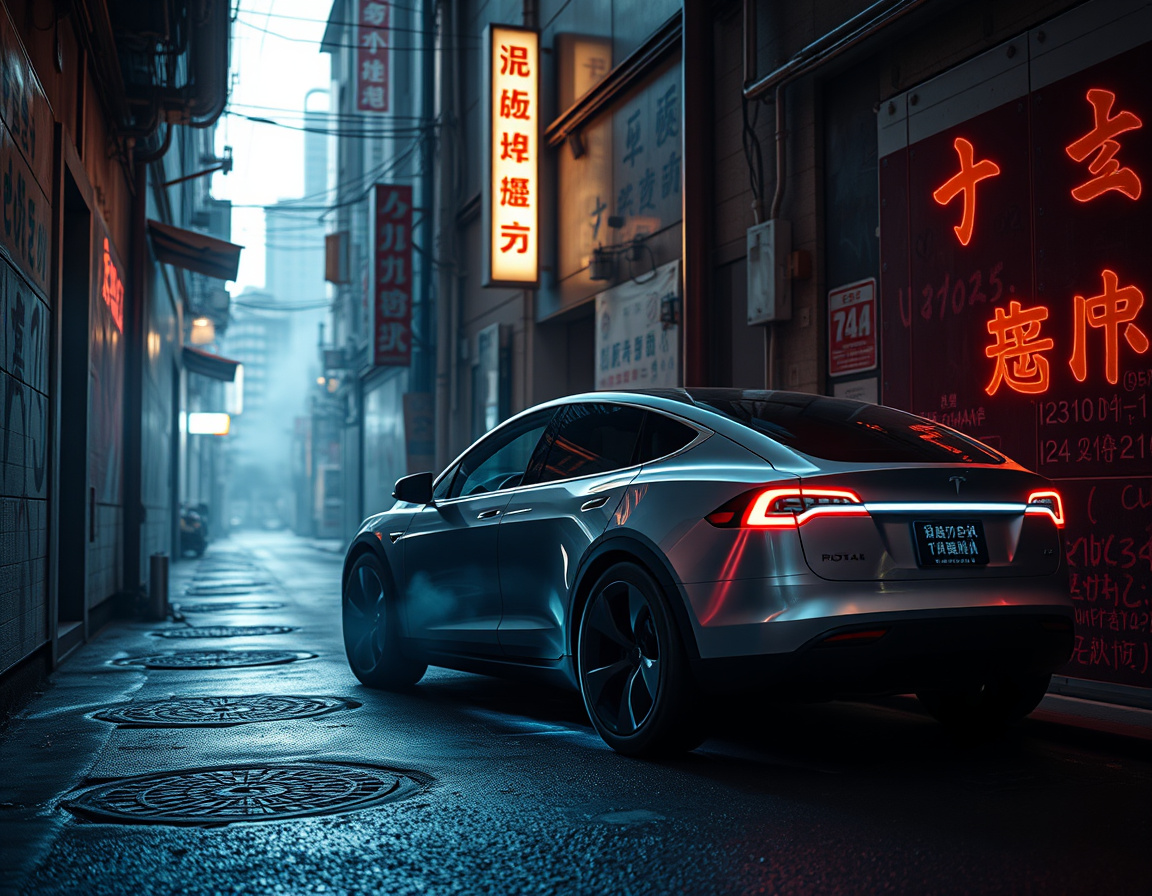 暗巷中的特斯拉Robotaxi