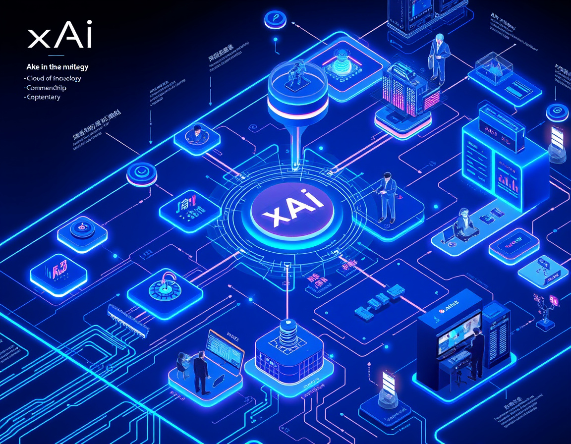 xAI公司的战略布局和资金流示意图