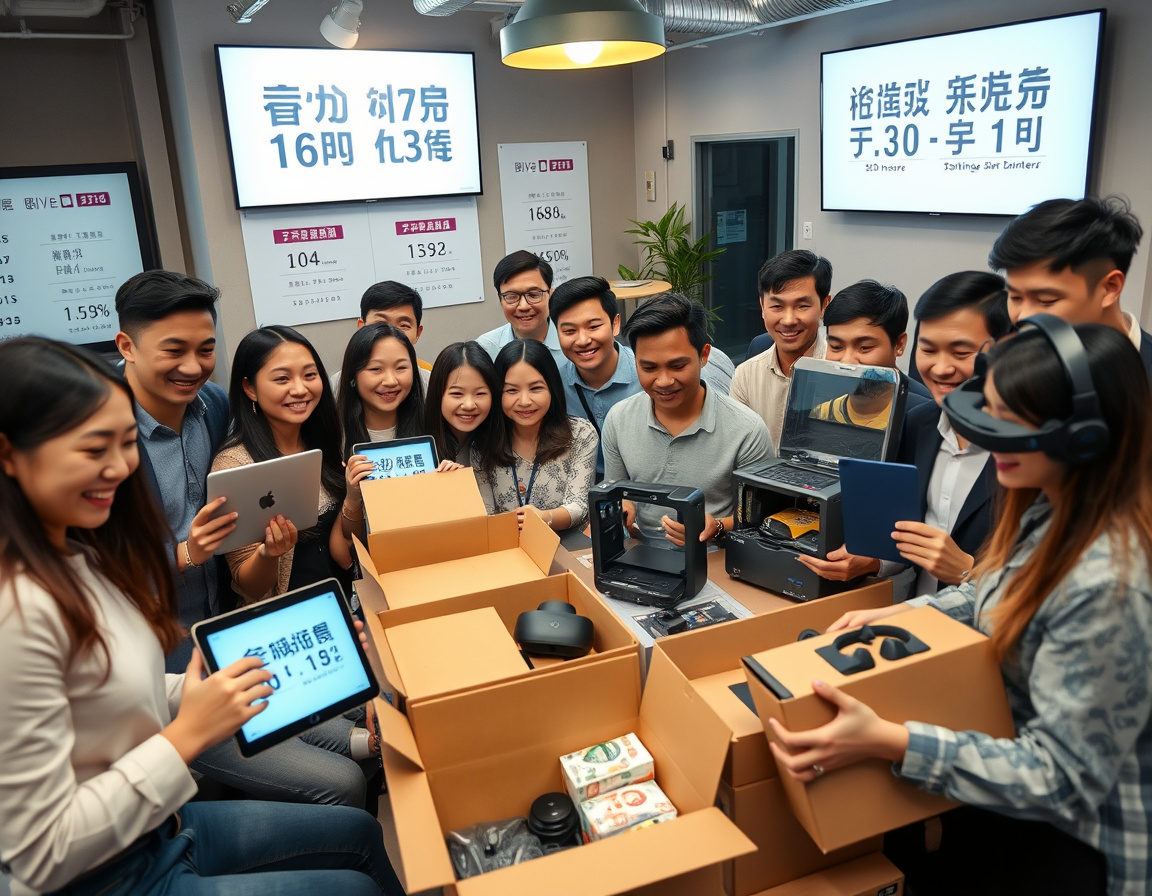 发放创业设备现场