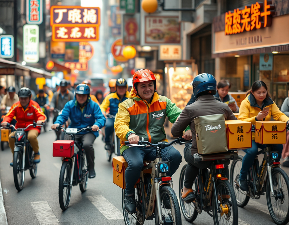热闹的外卖市场