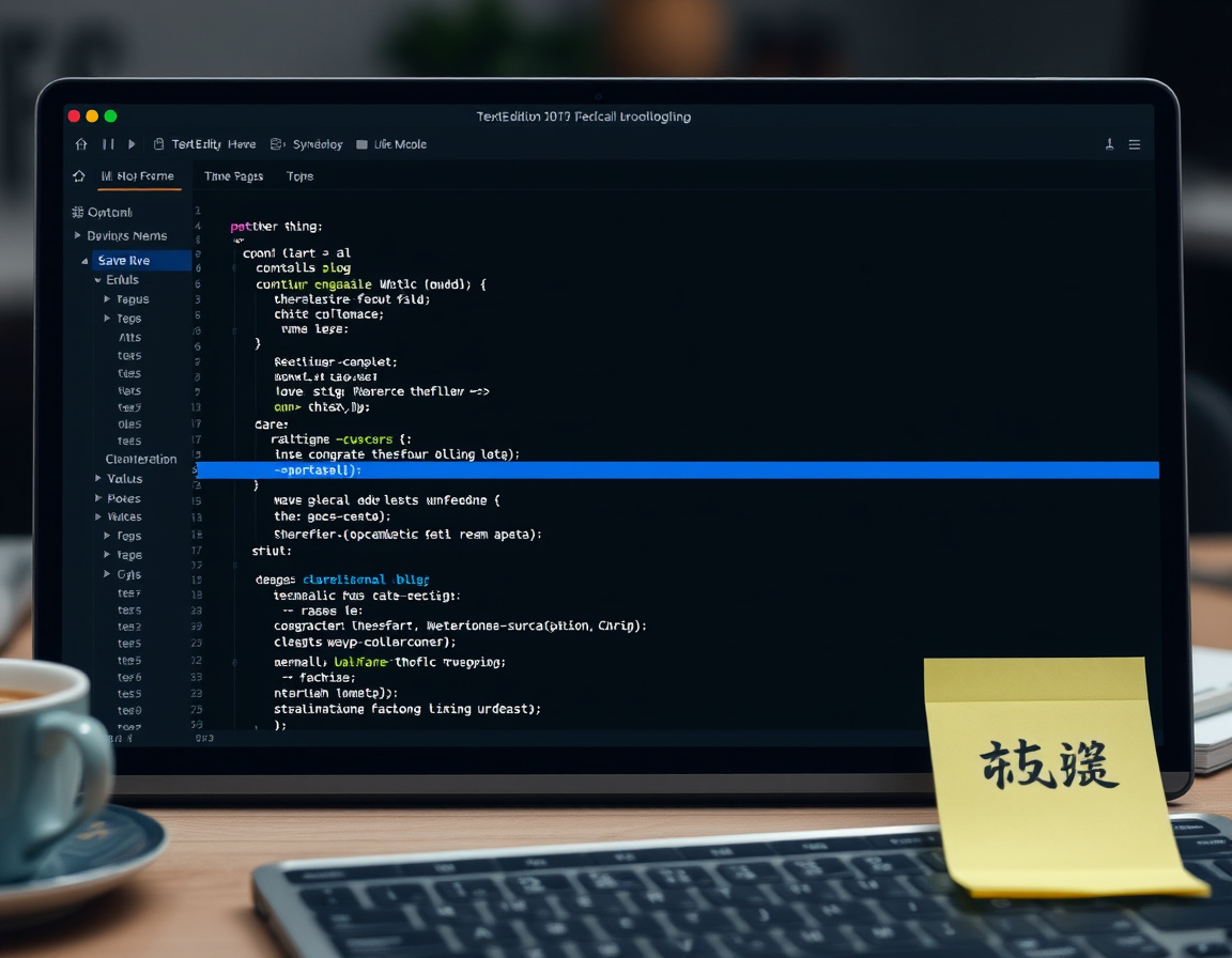 TextEdit源码编辑模式界面