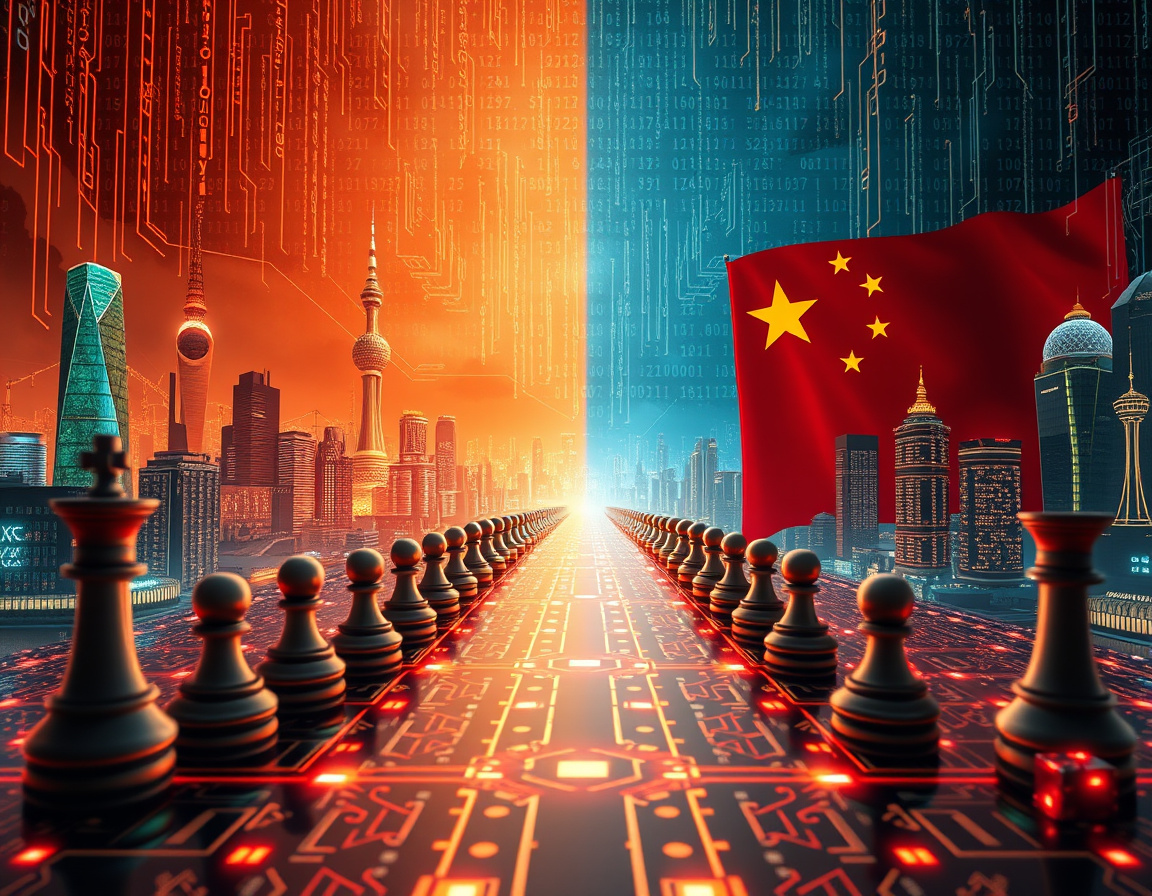 中美芯片博弈示意图
