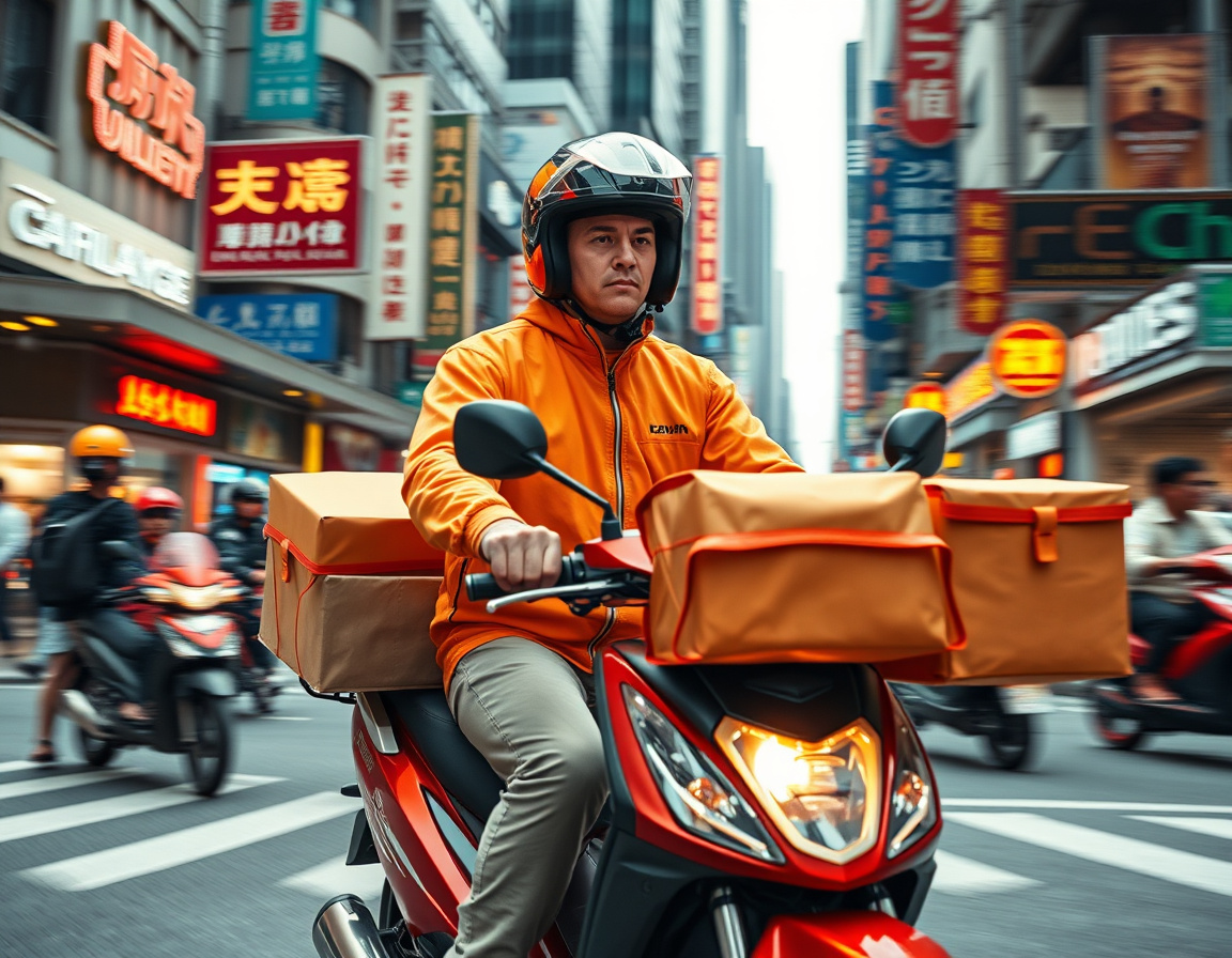 外卖骑手忙碌身影 外卖骑手忙碌身影