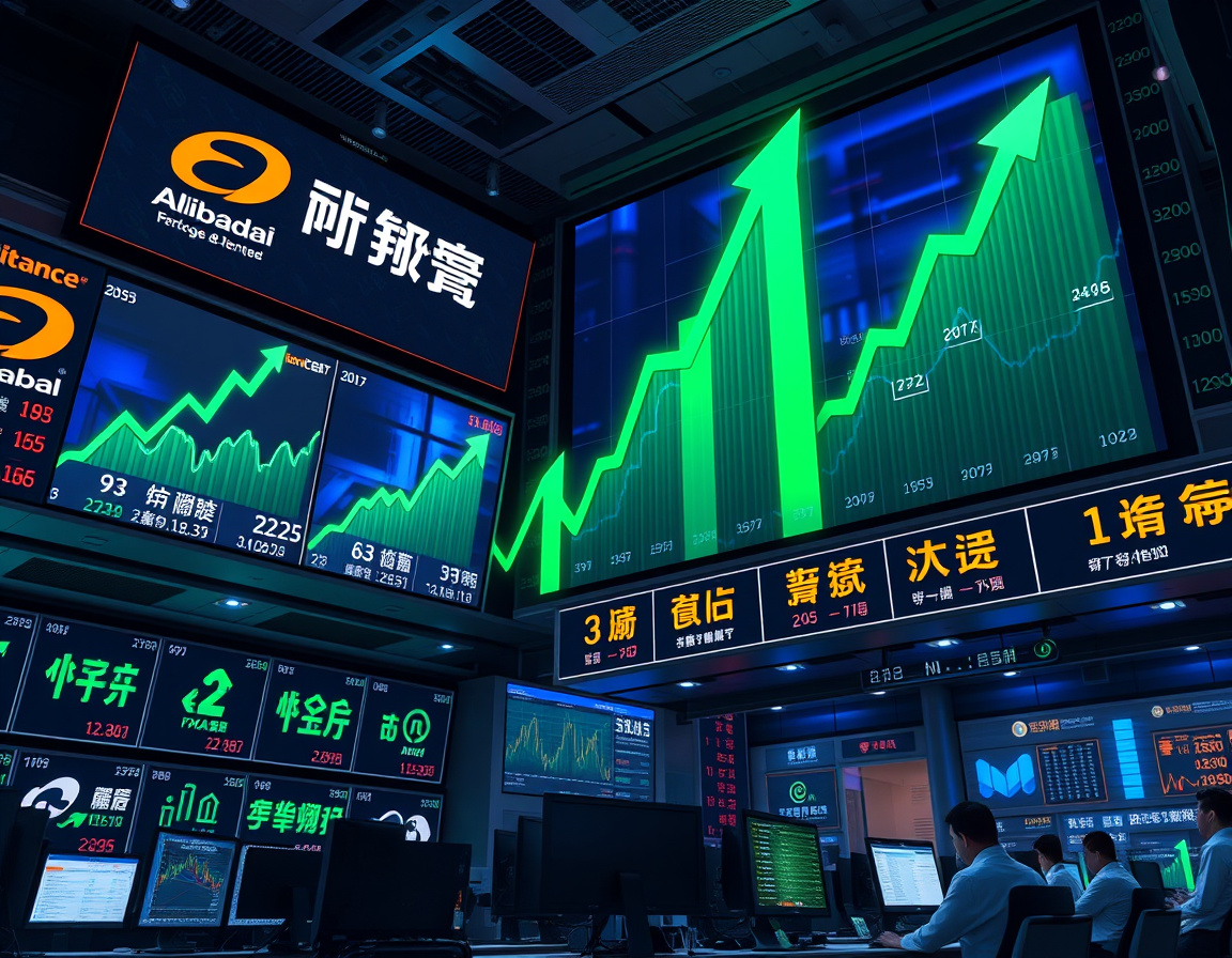 互联网大厂股价飙升示意图