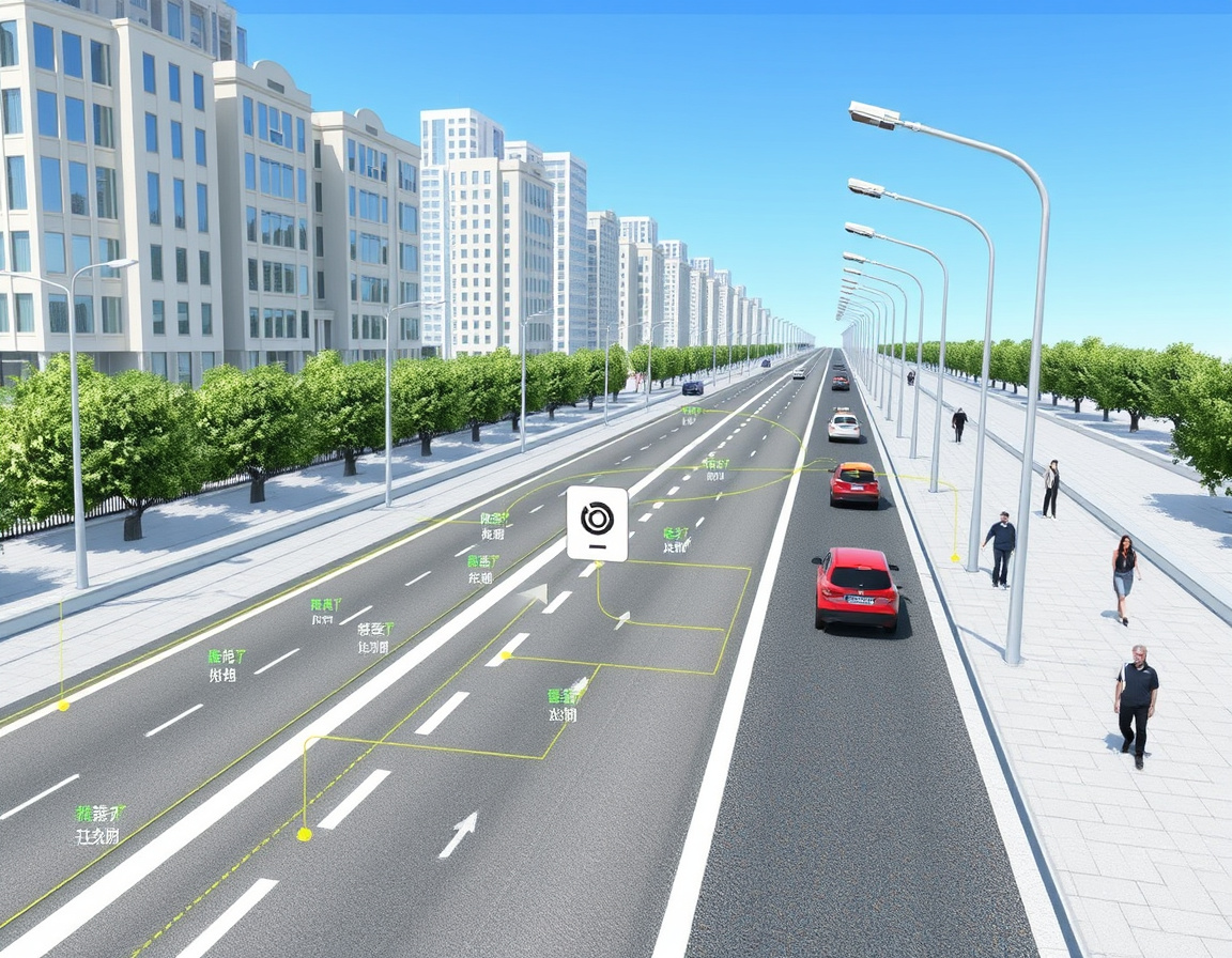 智慧道路传感器布局示意 智慧道路传感器布局示意