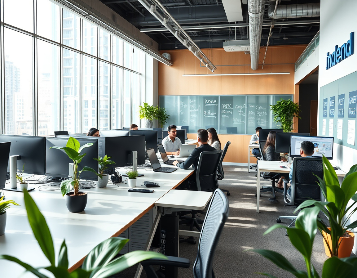 Indeed开放办公室一角