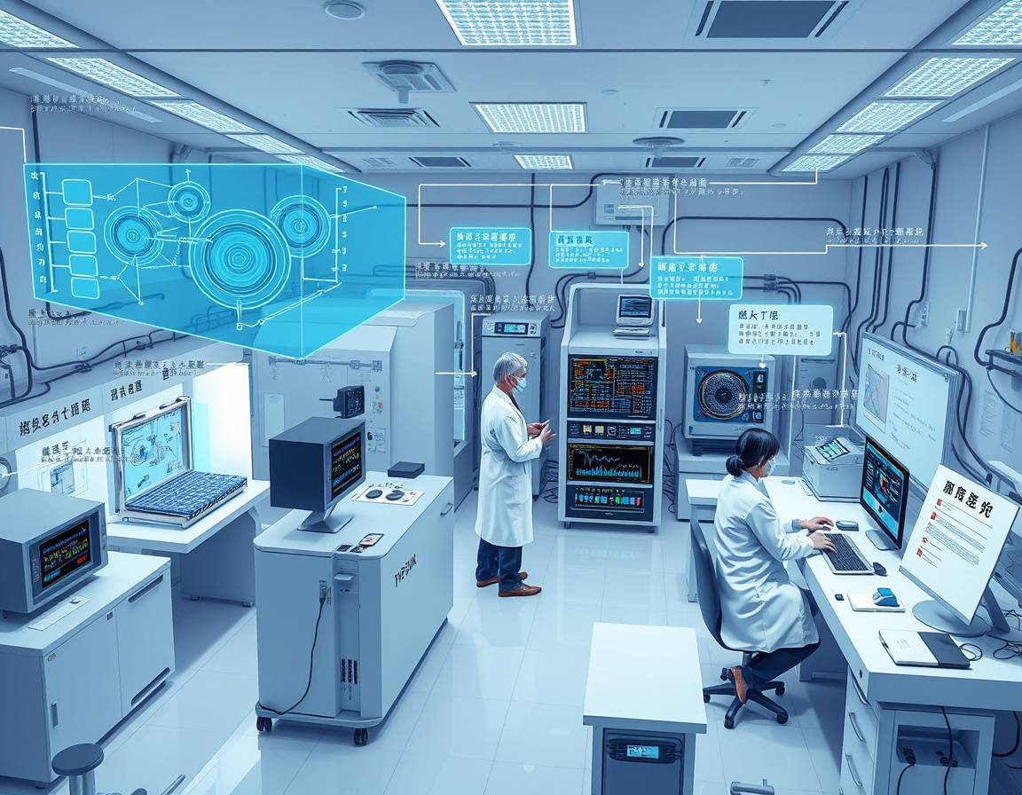 量子计算实验室示意图