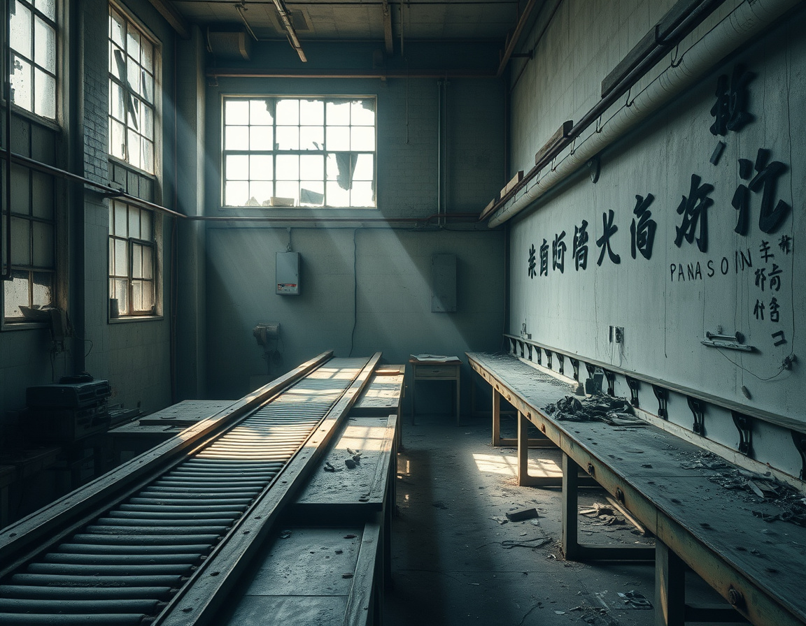 松下工厂一角，昔日繁忙如今落寞